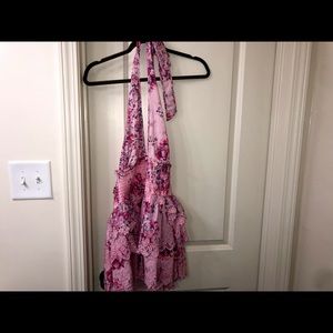 LoveShack Fancy Deanna Halter Mini Dress